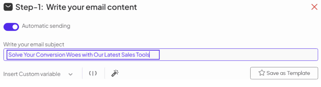 Subject Lines in SalesMix