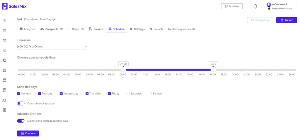 Schedule Cold Emails with SalesMix