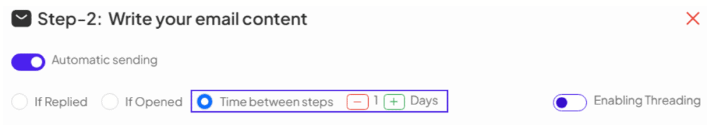 Set time interval between cold emails in SalesMix