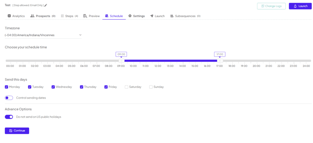 Scheduling Cold Email Campaigns in SalesMix